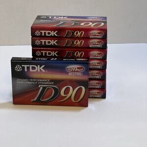 Vintage TDK‎ dynamic performance D90 IECI TYPE 1 audio cassette sealed lot of 8